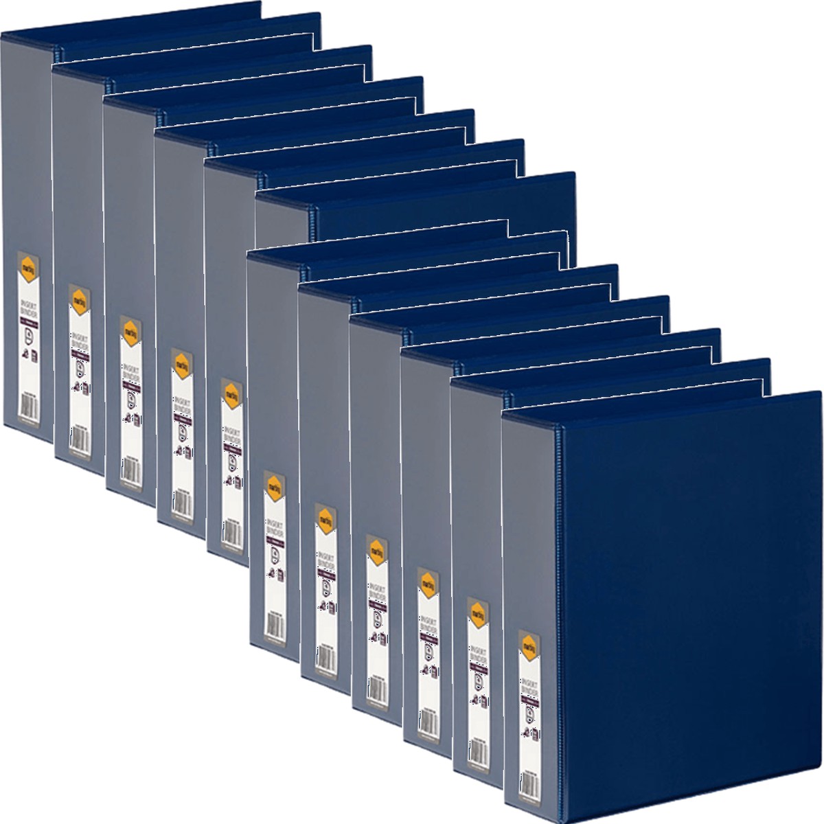 Marbig Clear View Insert Ring Binder 4D 50mm A4 Blue 12 Pack