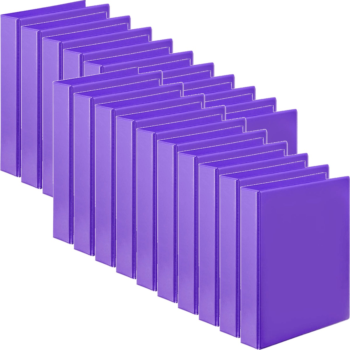 Marbig Clear View Insert Ring Binder Folder 2D 25mm A4 Purple 20 Pack
