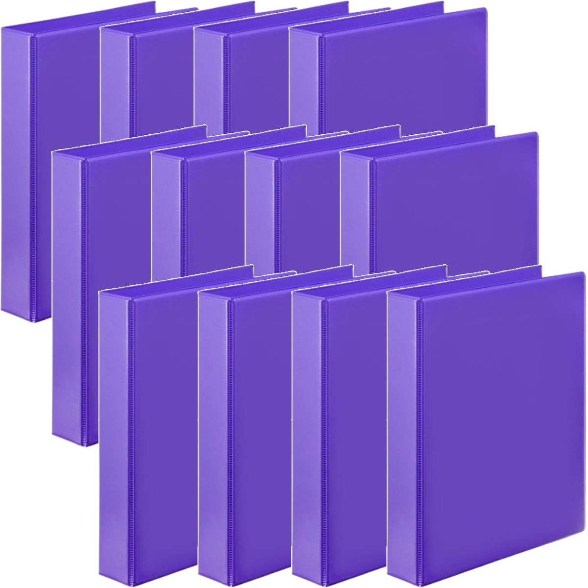 Marbig Clear View Insert Ring Binder Folder 2D 38mm A4 Purple Box 12