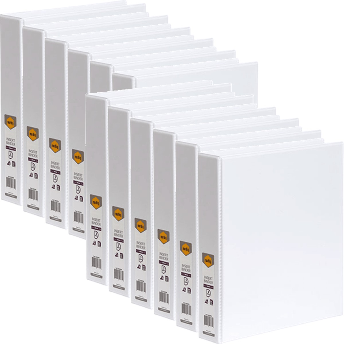 Marbig Clear View Insert Ring Binder Folder 3D 38mm A4 White Box 12
