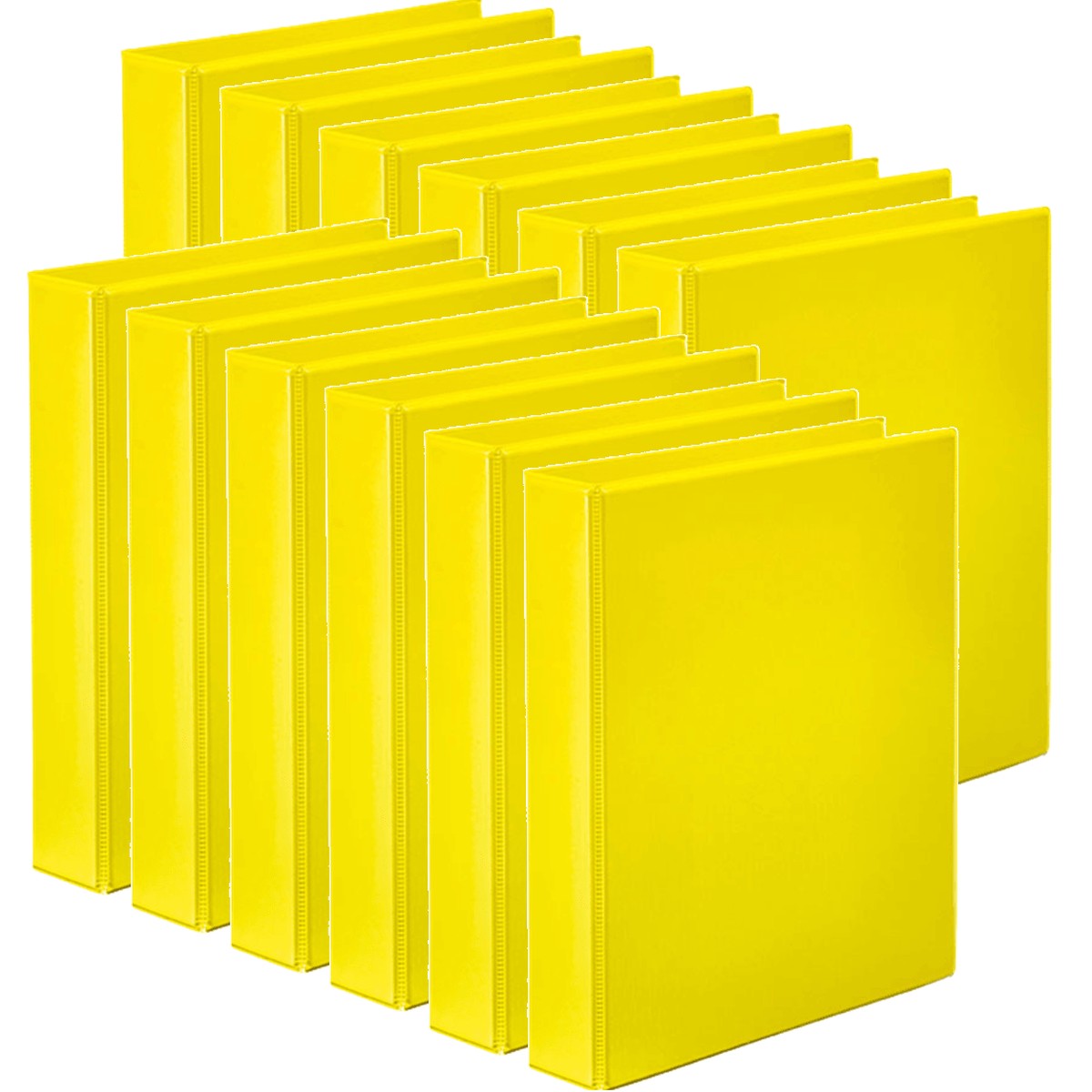 Marbig Clearview Insert Ring Binder Folder 2D 25mm A4 Yellow Box 12