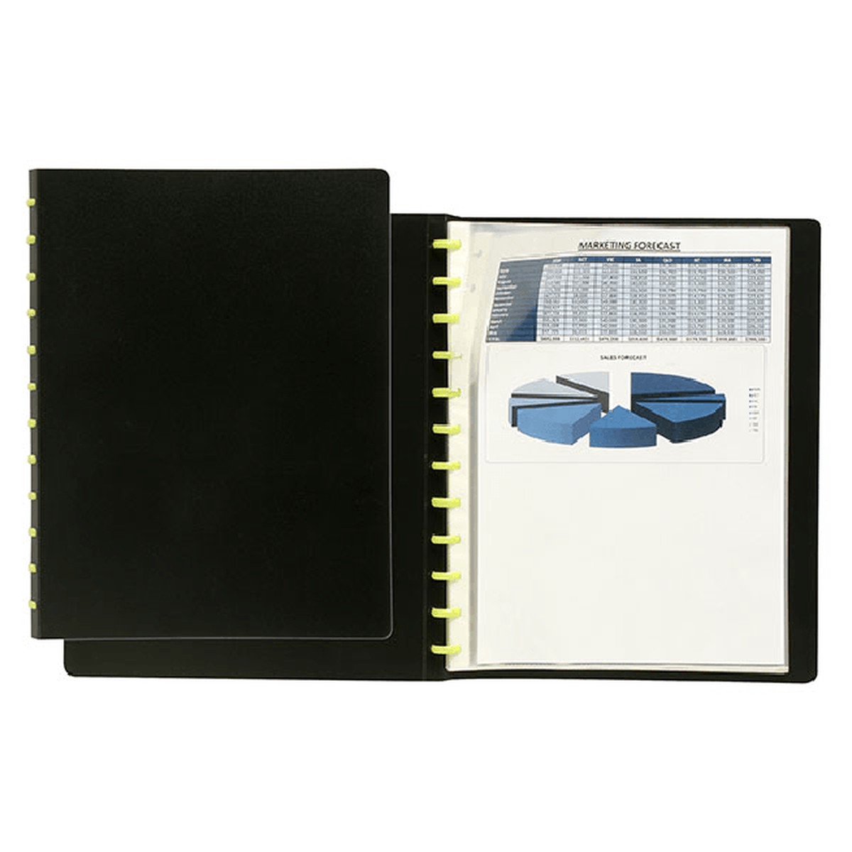 12 Pack Marbig Kwik Zip Display Book Folder Refillable A4 Black