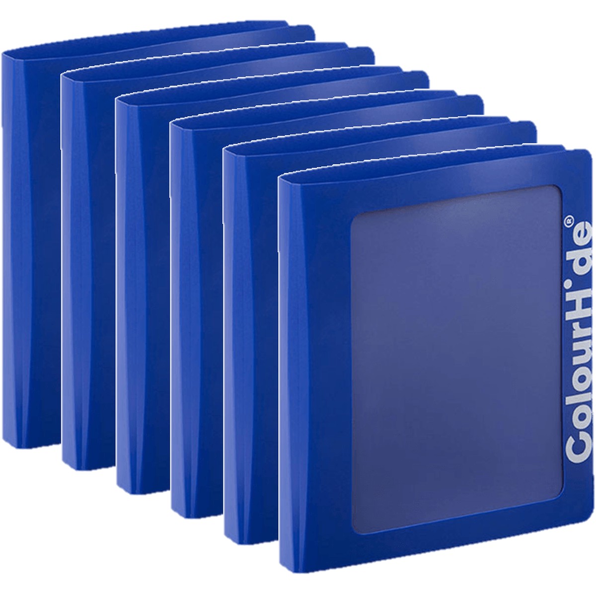 6 Pack Colourhide Clearview Ring Binder PP 2D 25Mm A4 Blue