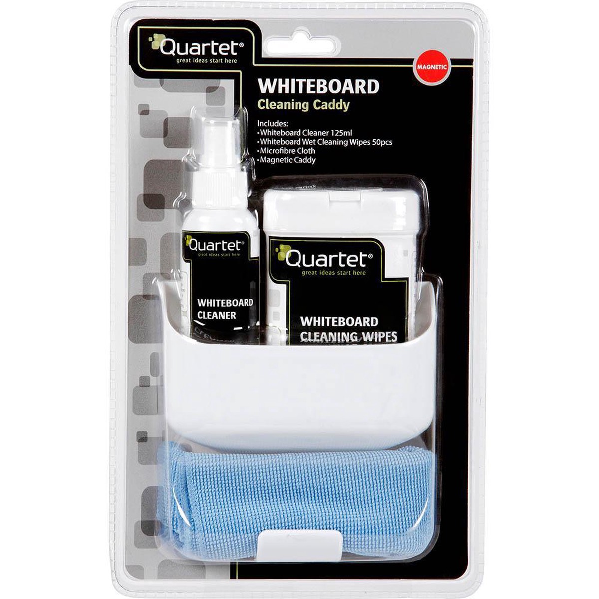 Quartet Magnetic Tray With Whiteboard Cleaners Set