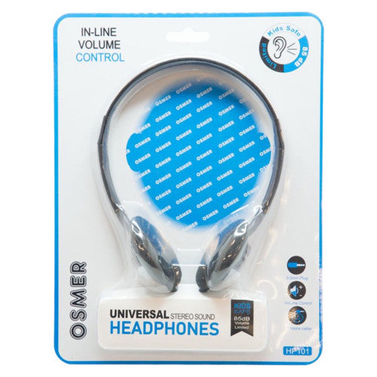 Osmer Headphone with Volume Control 3.5mm Plug Black