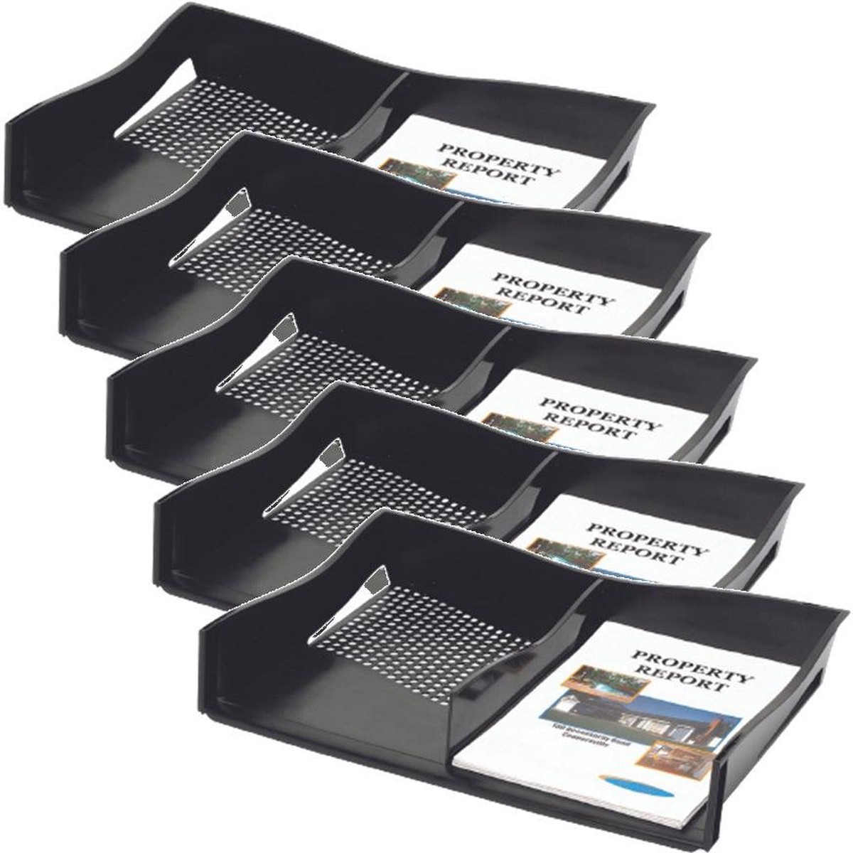 Box 5 Marbig Enviro Document Tray With Divider A3 Black