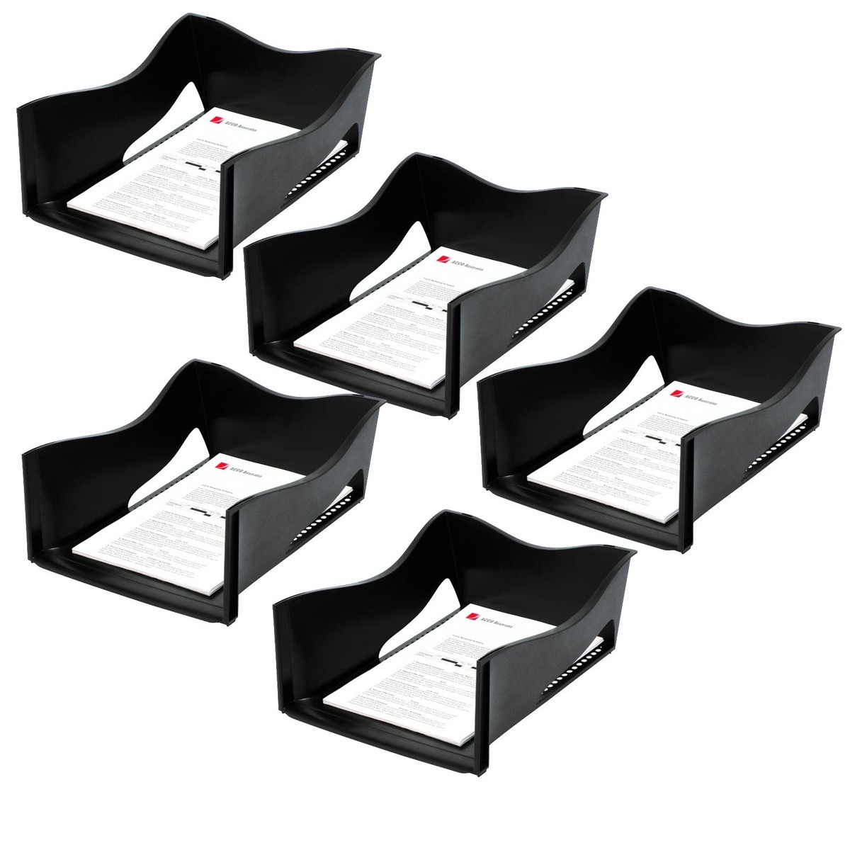 Marbig Enviro Document Tray Jumbo A4 Black Pack 5 Bulk