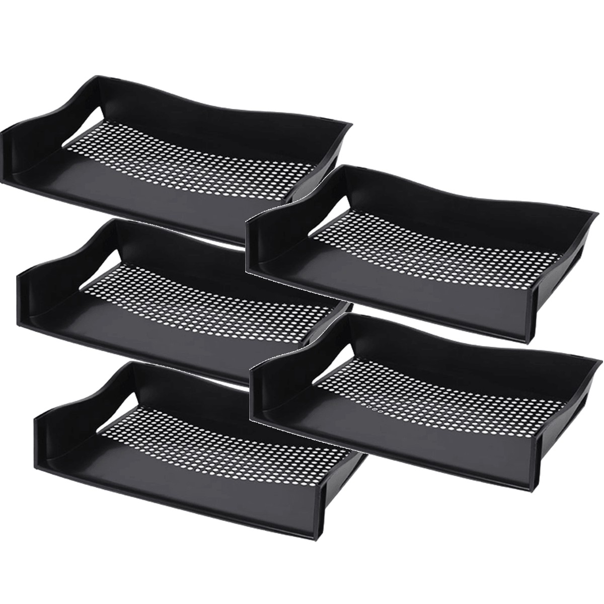 Marbig Enviro Document Tray Landscape A4 Black 5 Pack