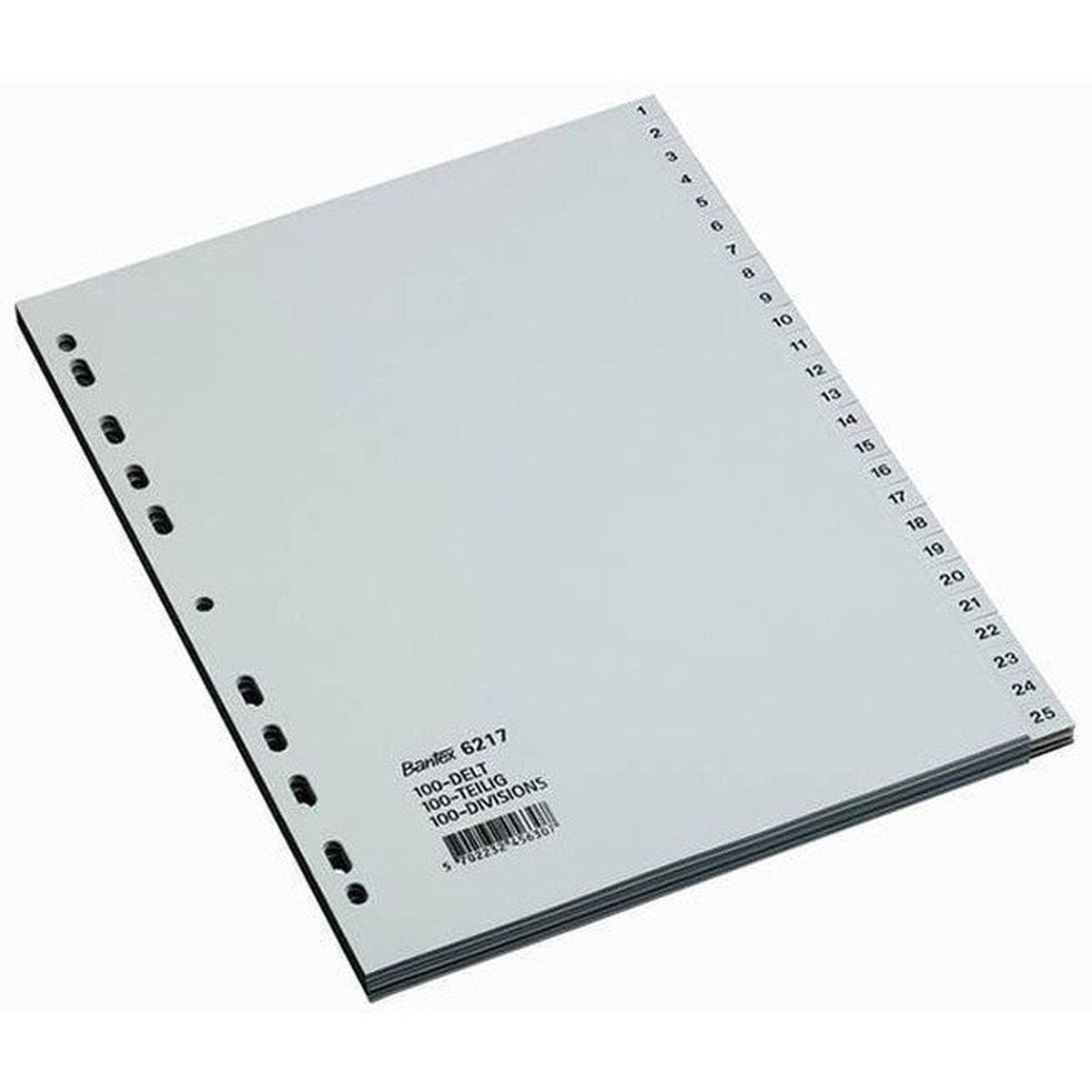 Bantex Polypropylene Index Tab Divider 1-100 Tab A4 Grey