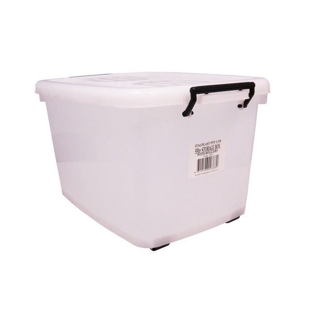 Italplast Storage Box with Rollers 55 Litre Clear
