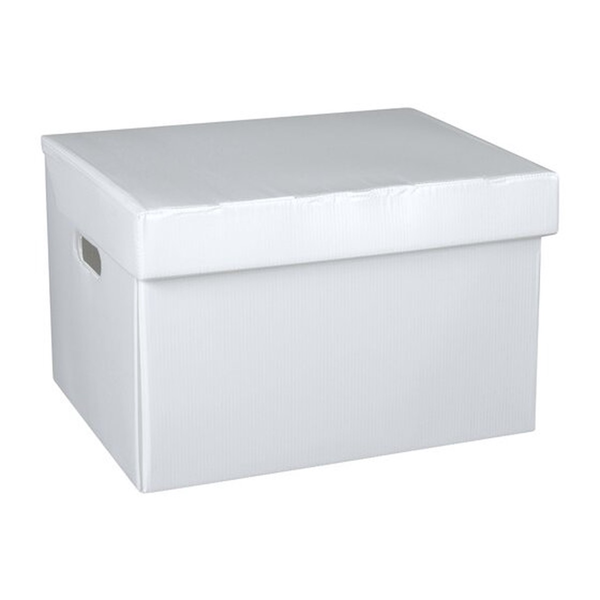 Marbig Corflute Box with Attached Lid White