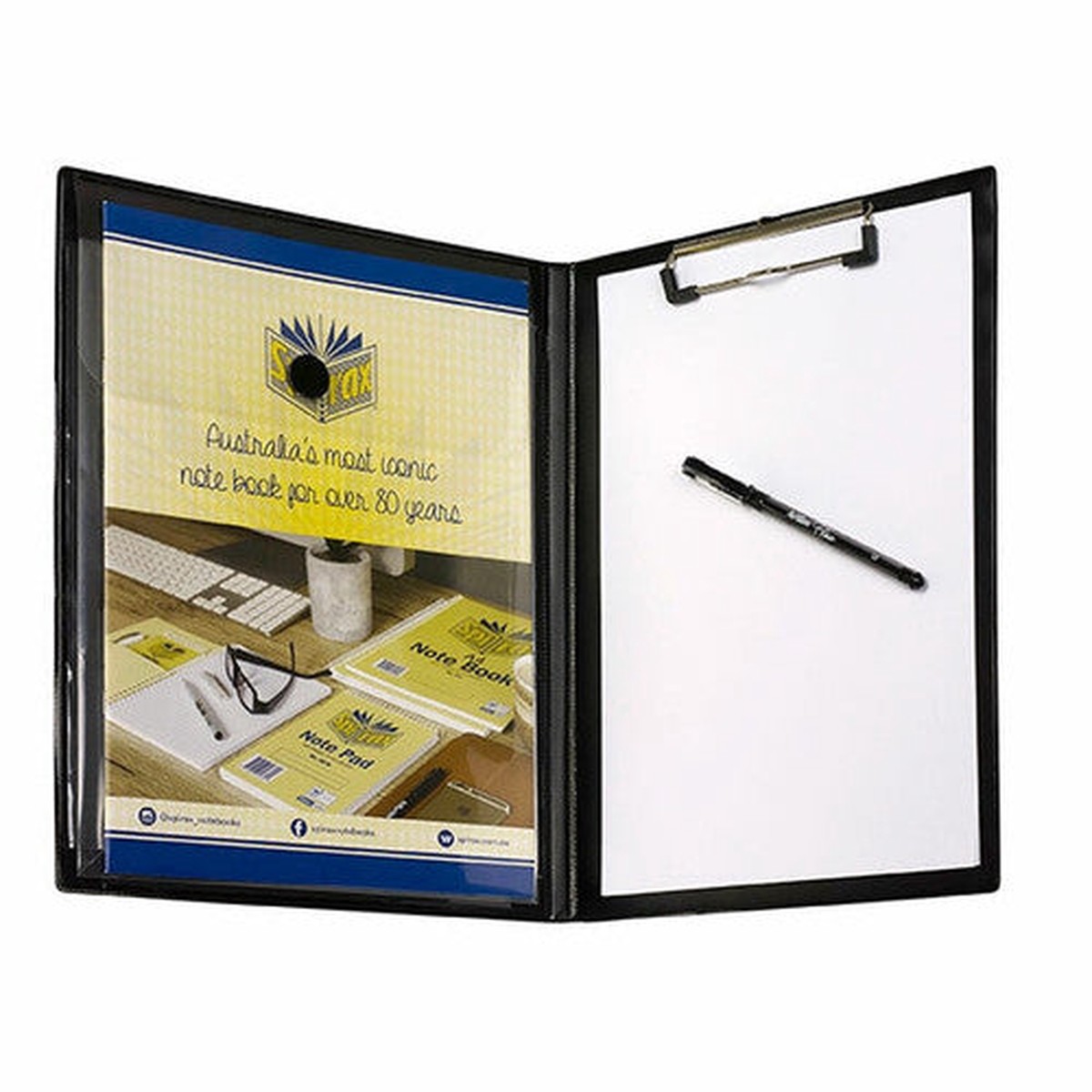 Marbig Professional Clipfolder Insert with Expanding Pocket Black