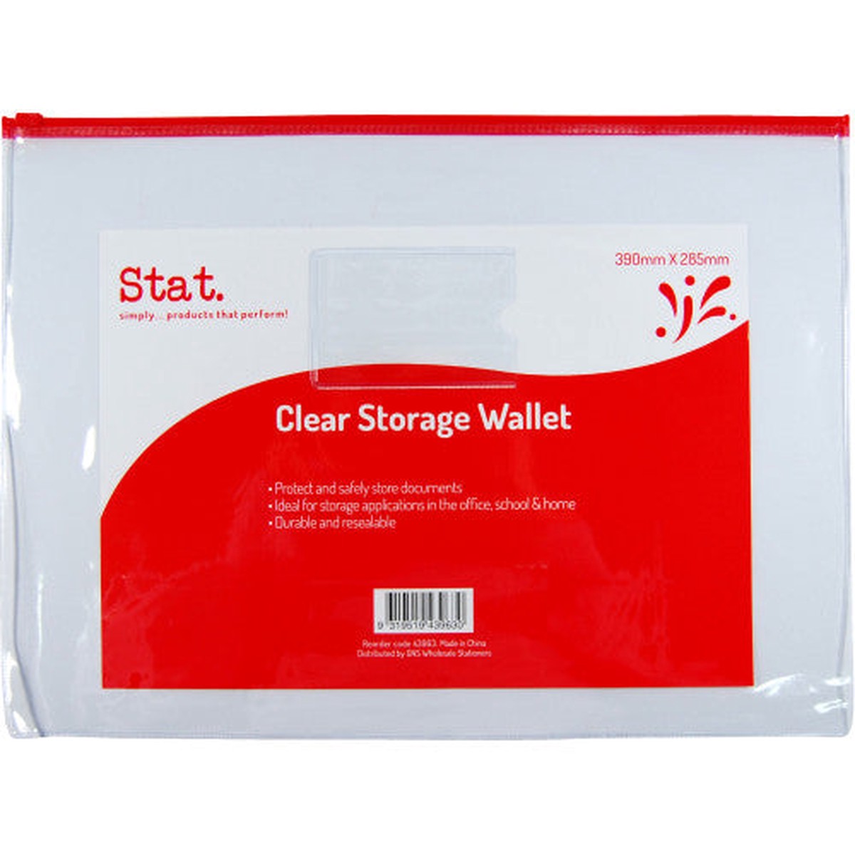 Stat Data File Envelope 390 x 285mm Transparent