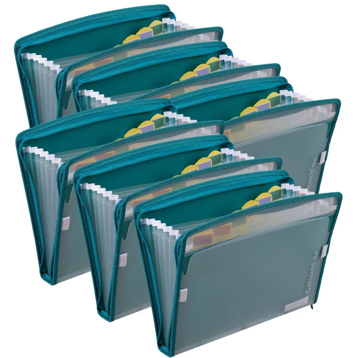 ColourHide Zip It Expanding File Teal Green Pack 6