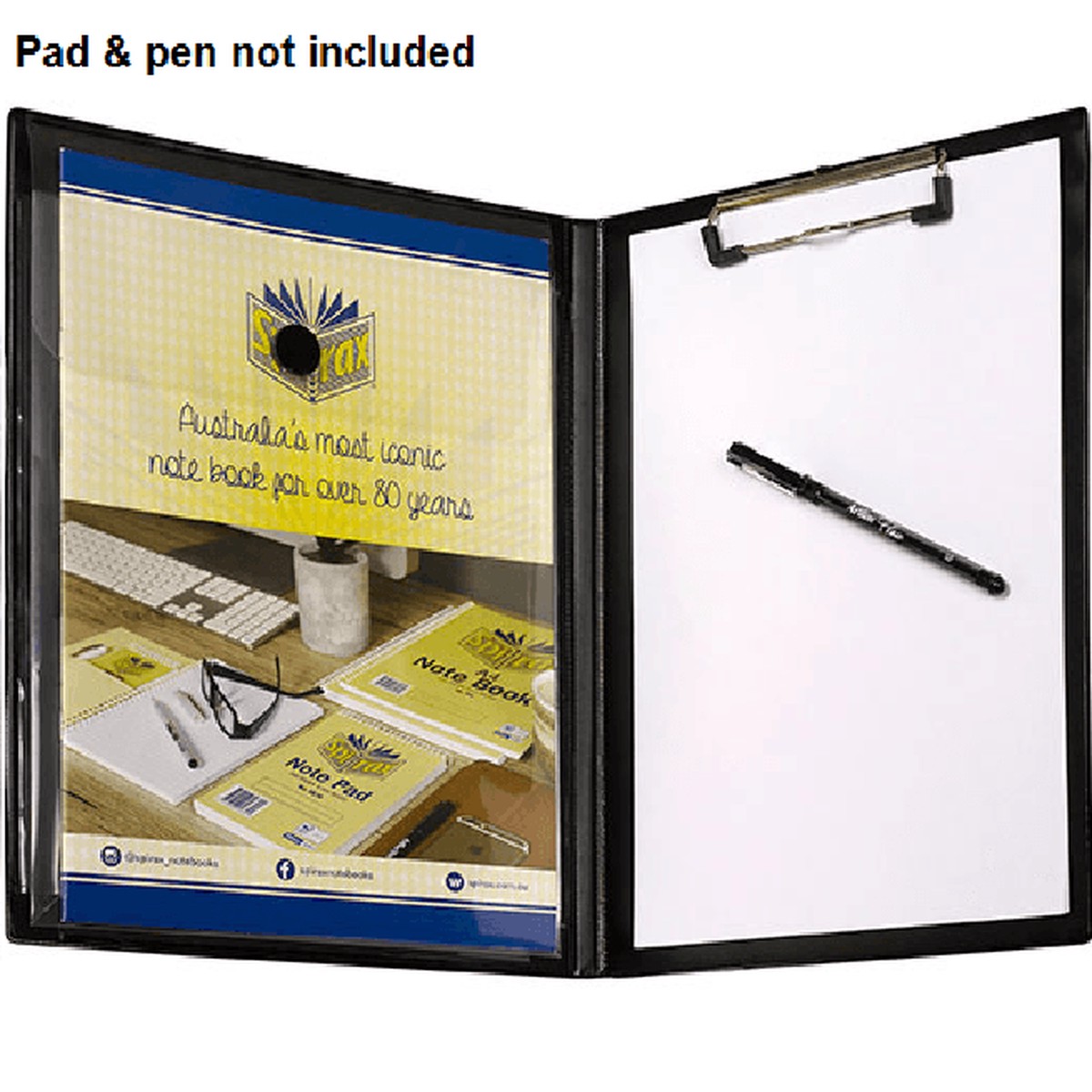Marbig Clipfolder Insert With Expanding Document Pocket A4 Black