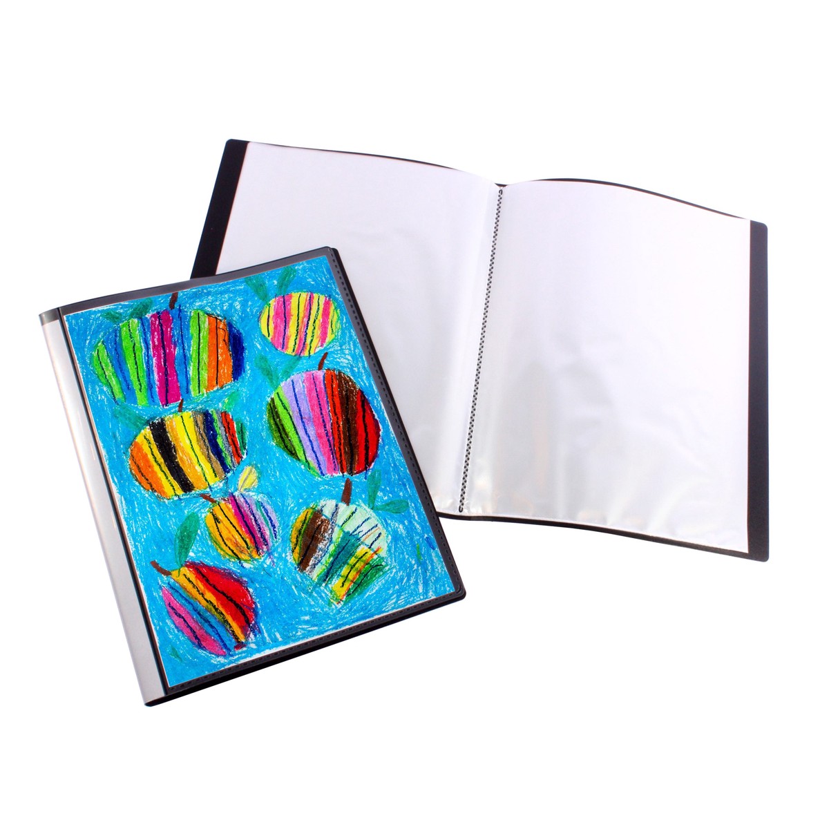 Quill Fixed Insert Display Book PP A3 20 Pockets Black
