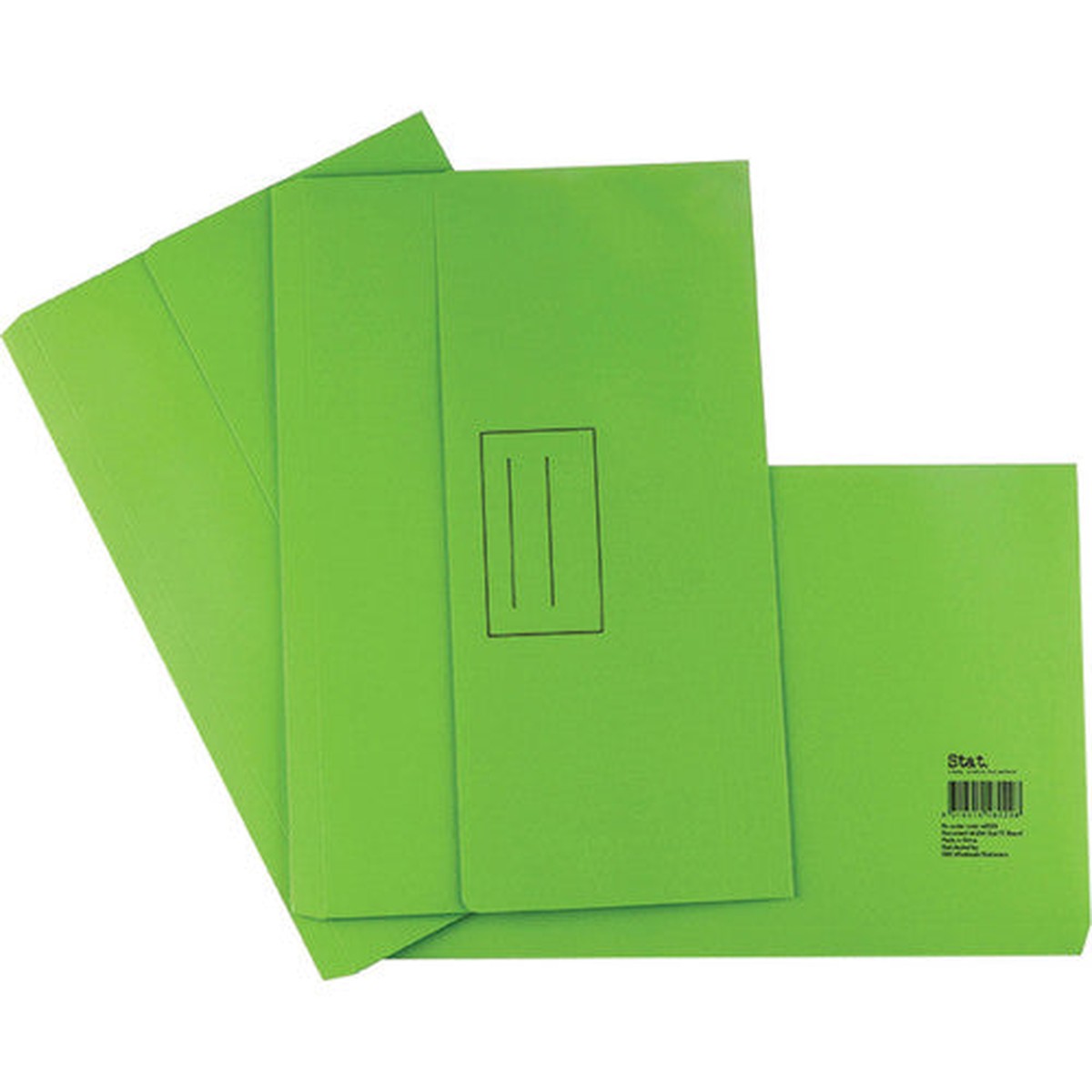 Stat Foolscap Board Document Wallet Lime Pack 25