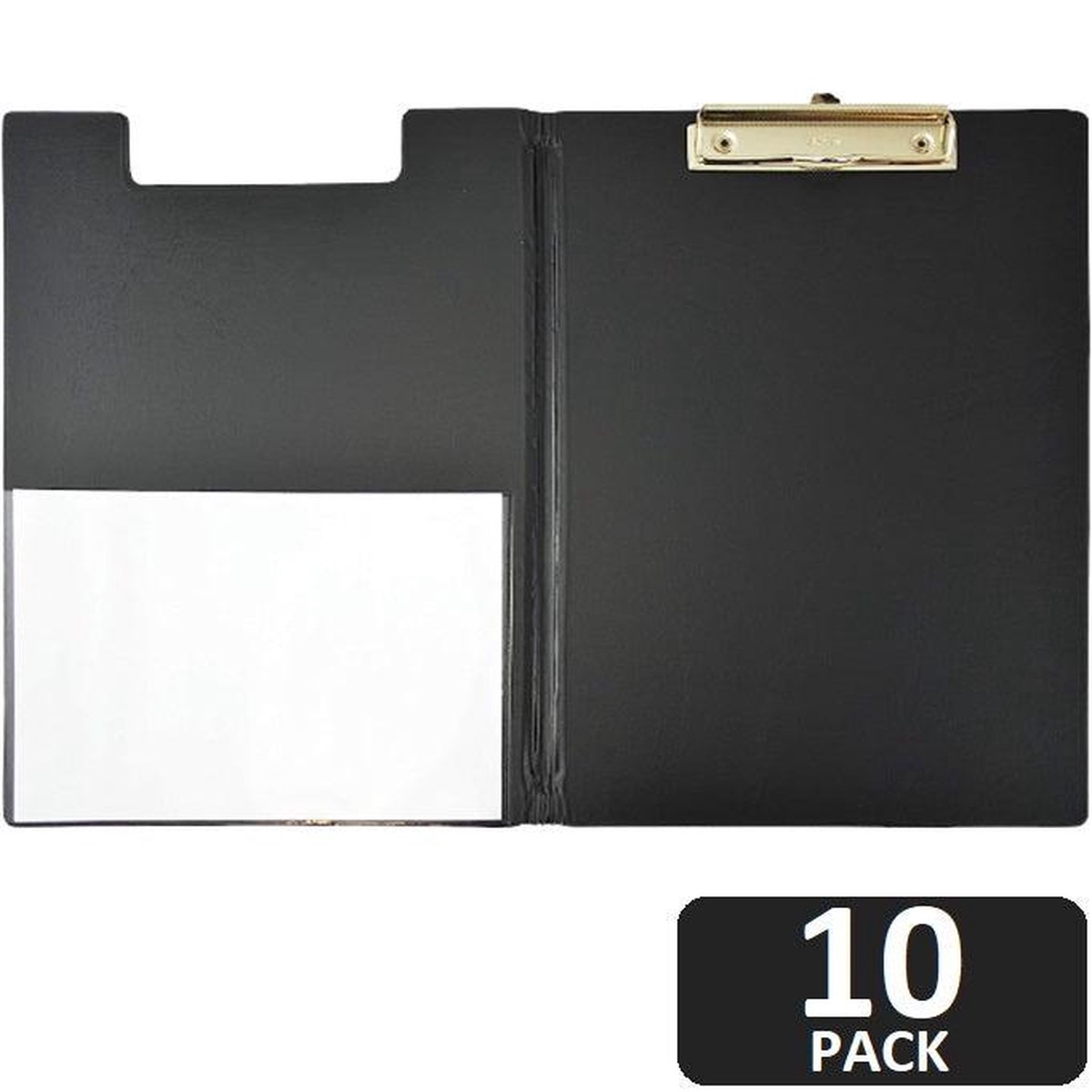 Bantex Clipfolder A4 Clip Folder Board Black 10 Pack