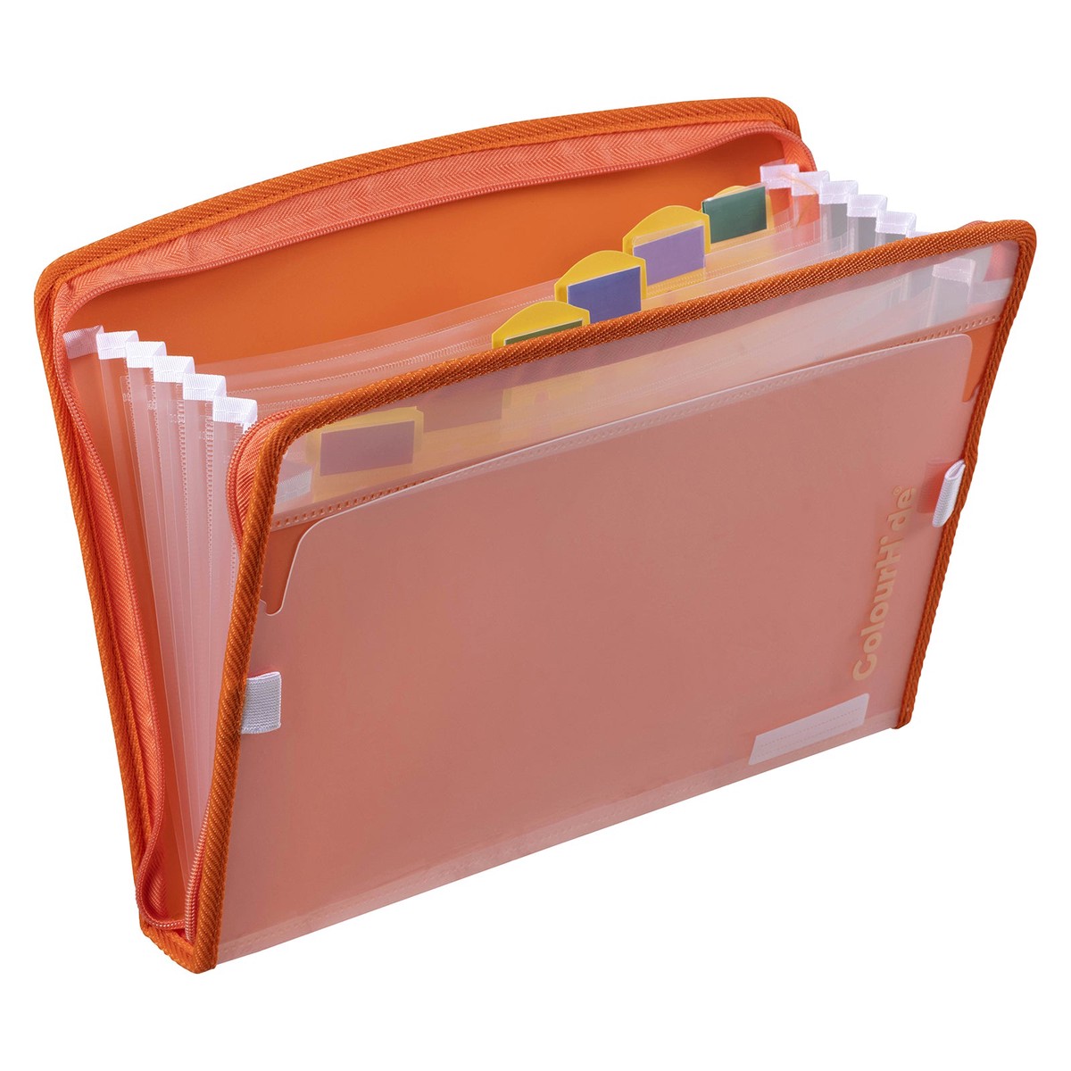ColourHide Zip It A4 Expanding File Tangerine Pack 6