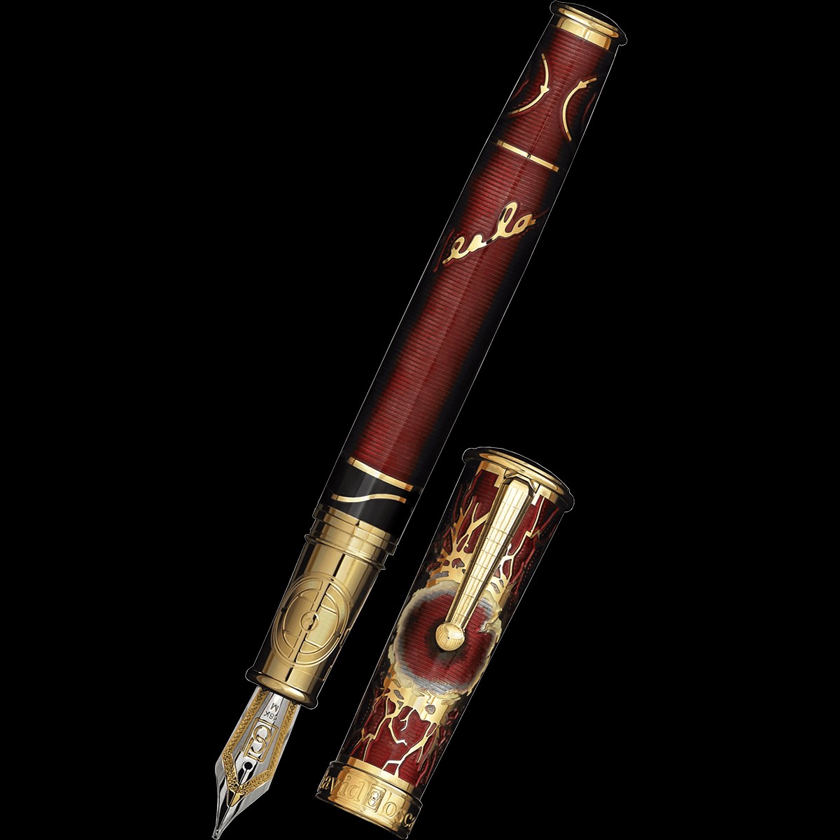 David Oscarson Tesla Fountain Pen – Translucent Red