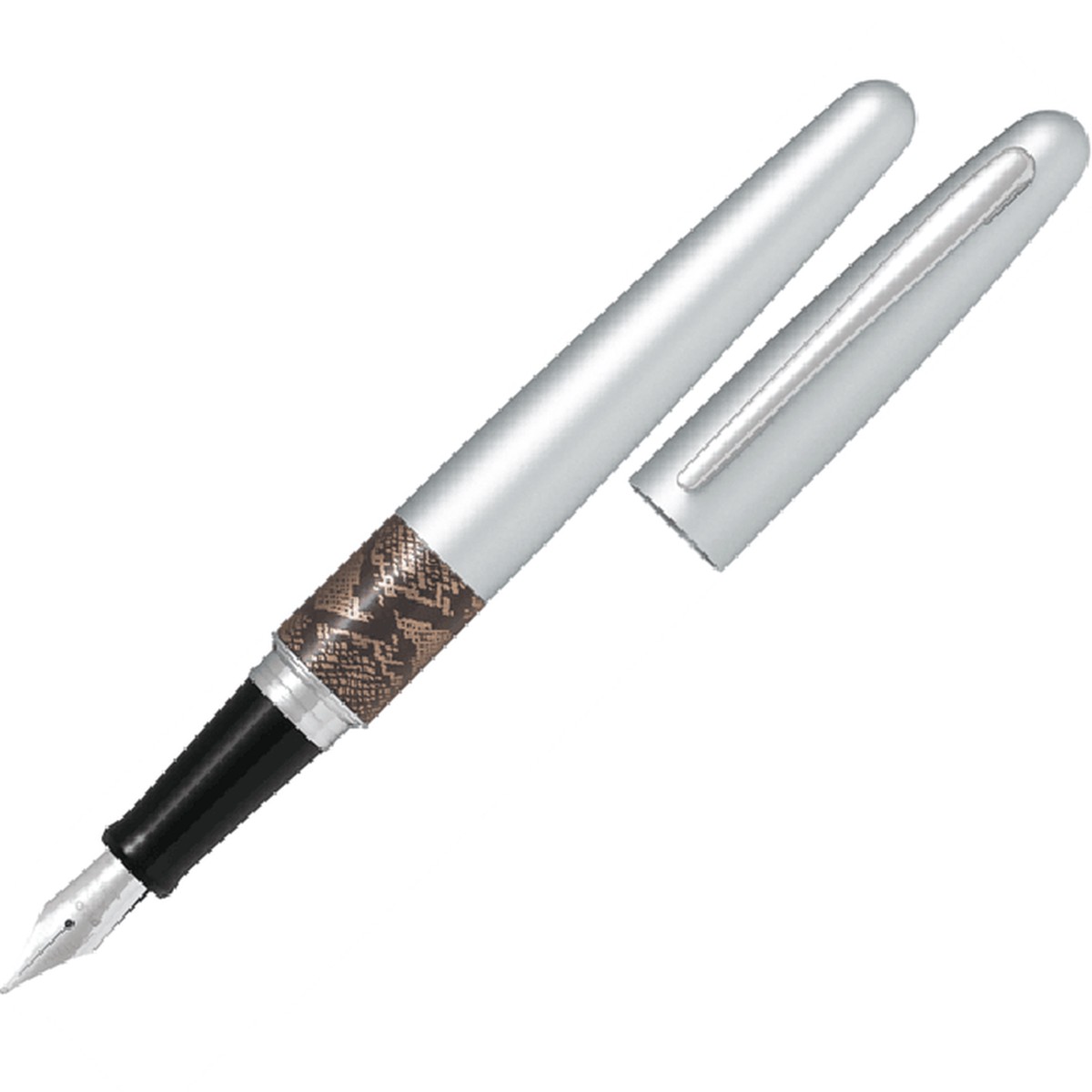 Pilot MR2 Metropolitan Fountain Pen Silver Python Medium Nib Black
