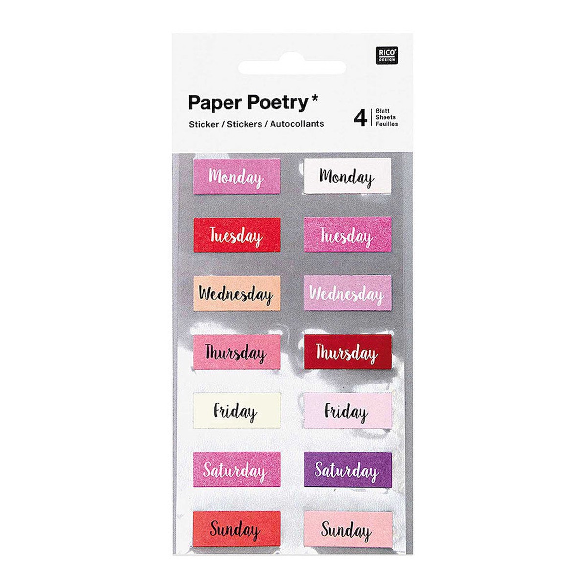 Rico Stickers Weekdays Pink