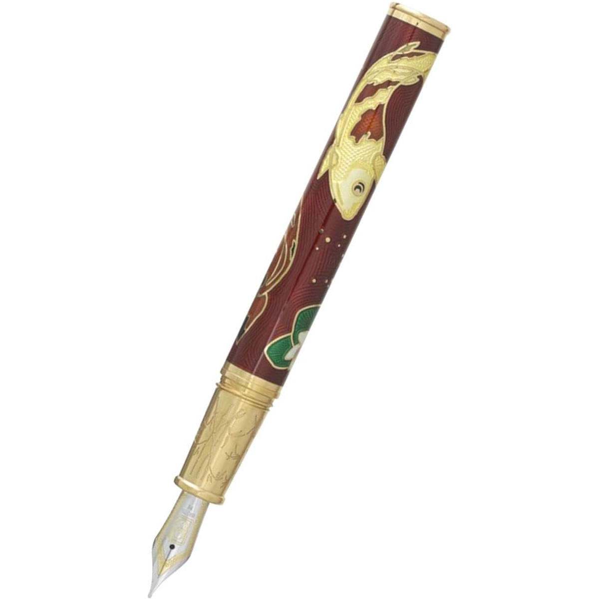 David Oscarson Koi Hard Enamel Ruby Red Fountain Pen