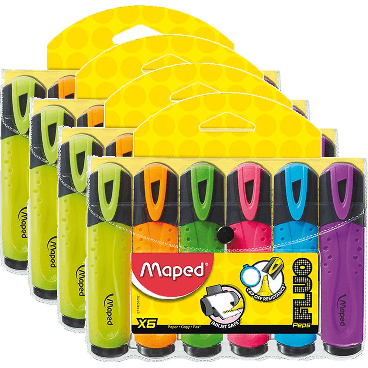 Maped Fluo Peps Highlighter Wallet 6 Pack 4