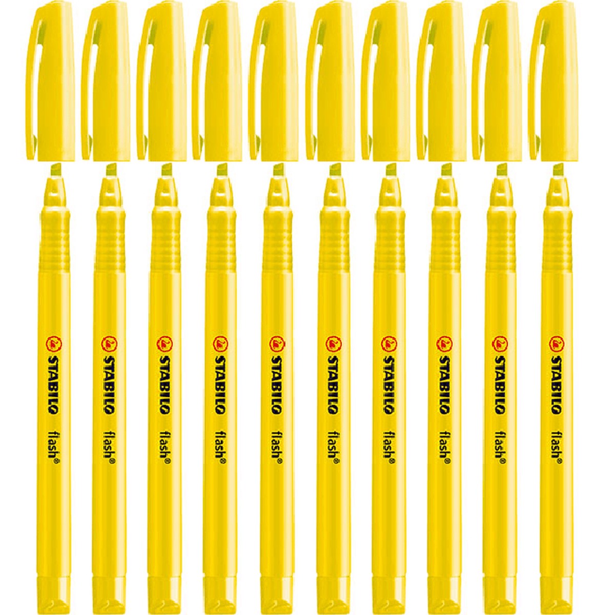Stabilo Flash Highlighters Pen Yellow Chisel Tip Pack 10