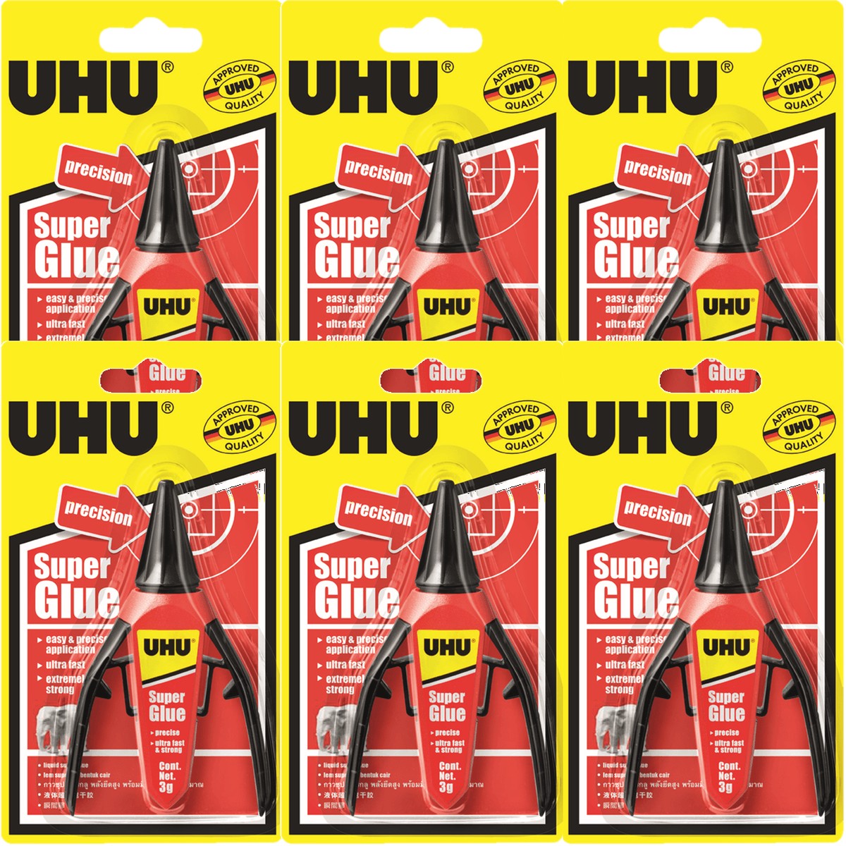 UHU Precision Applicator Super Glue 3g 6 Pack Precise