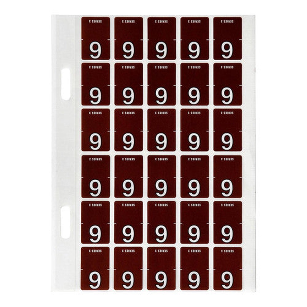 Avery Numeric 9 Top Tab Colour Coding Label 20 x 30mm Brown 150 Pack