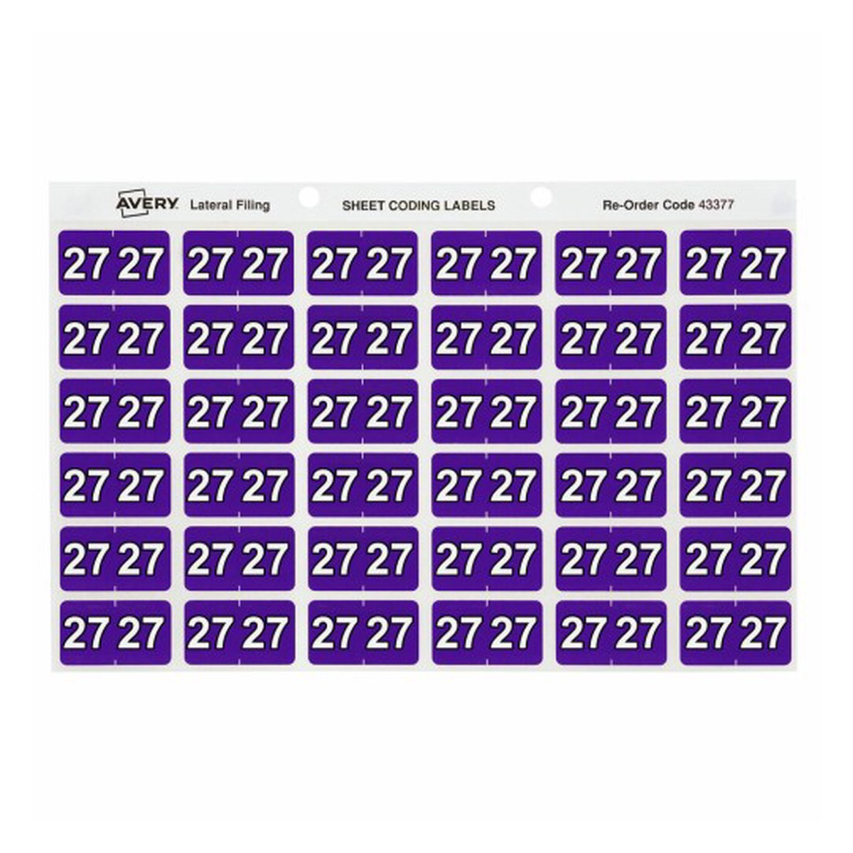 Avery 27 Side Tab Year 2027 Code Label 25 x 38mm 180 Pack