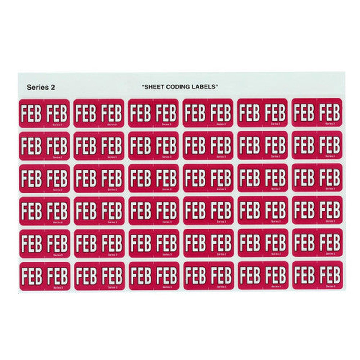 Avery Month FEB Side Tab Coding Label 23 x 38mm Red 180 Pack
