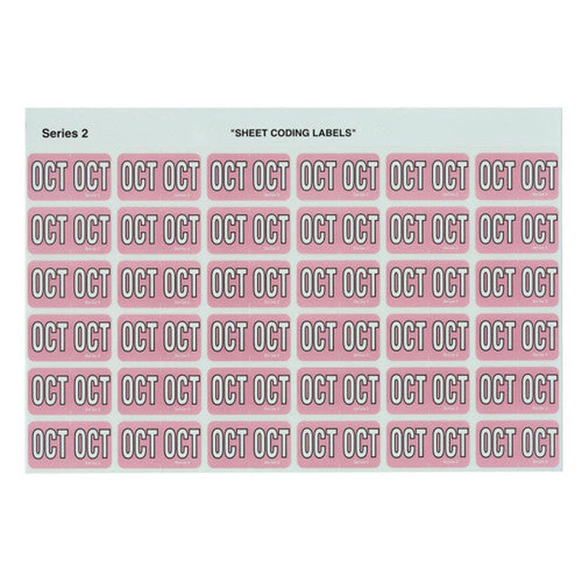 Avery Month OCT Side Tab Coding Label 23 x 38mm Mauve 180 Pack