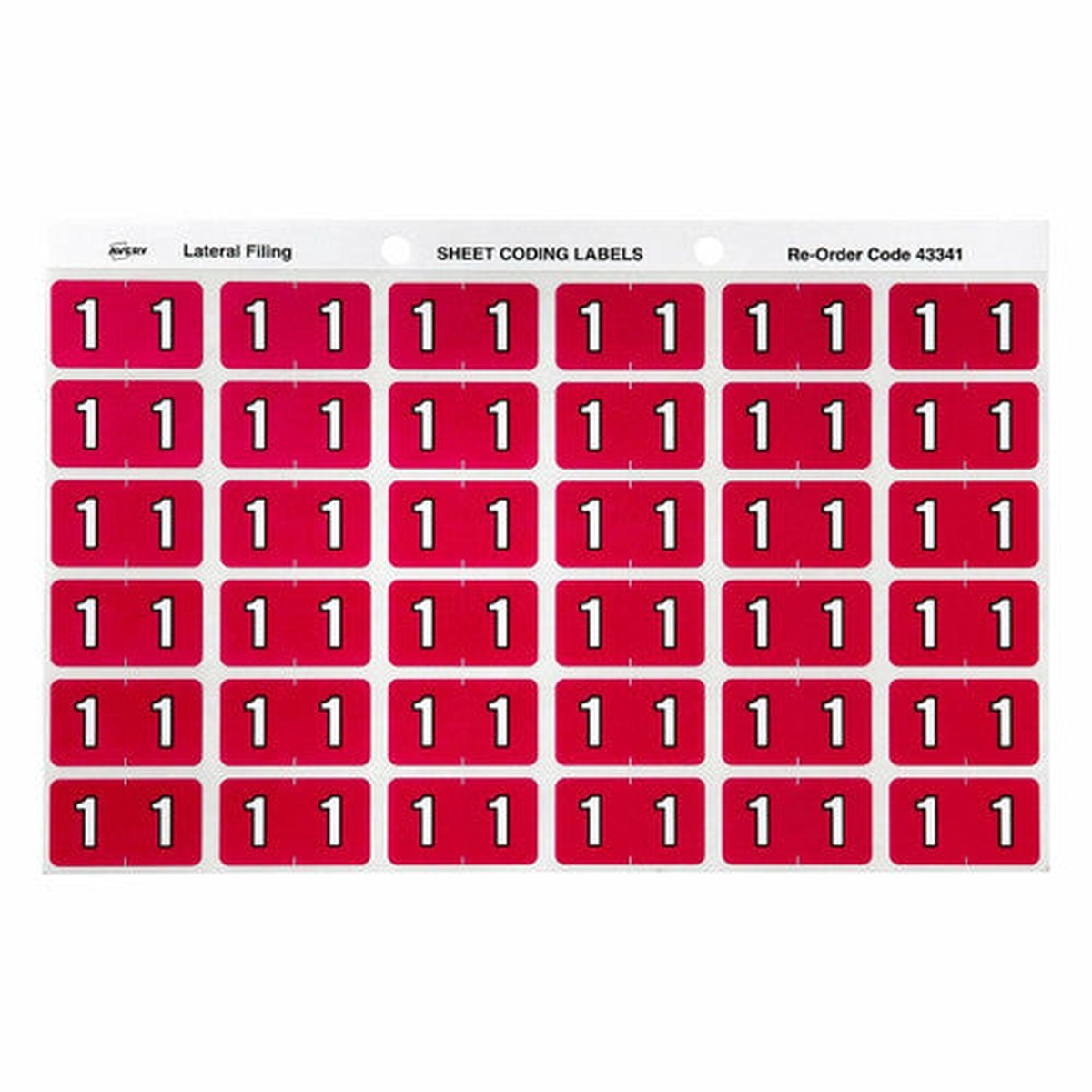Avery Numeric 1 Side Tab Colour Coding Label 25 x 38mm Magenta 180 Pack