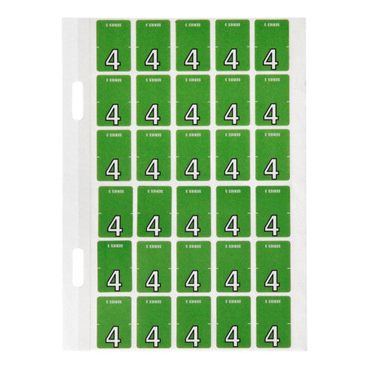 Avery Numeric 4 Top Tab Colour Coding Label 20 x 30mm Light Green 150 Pack