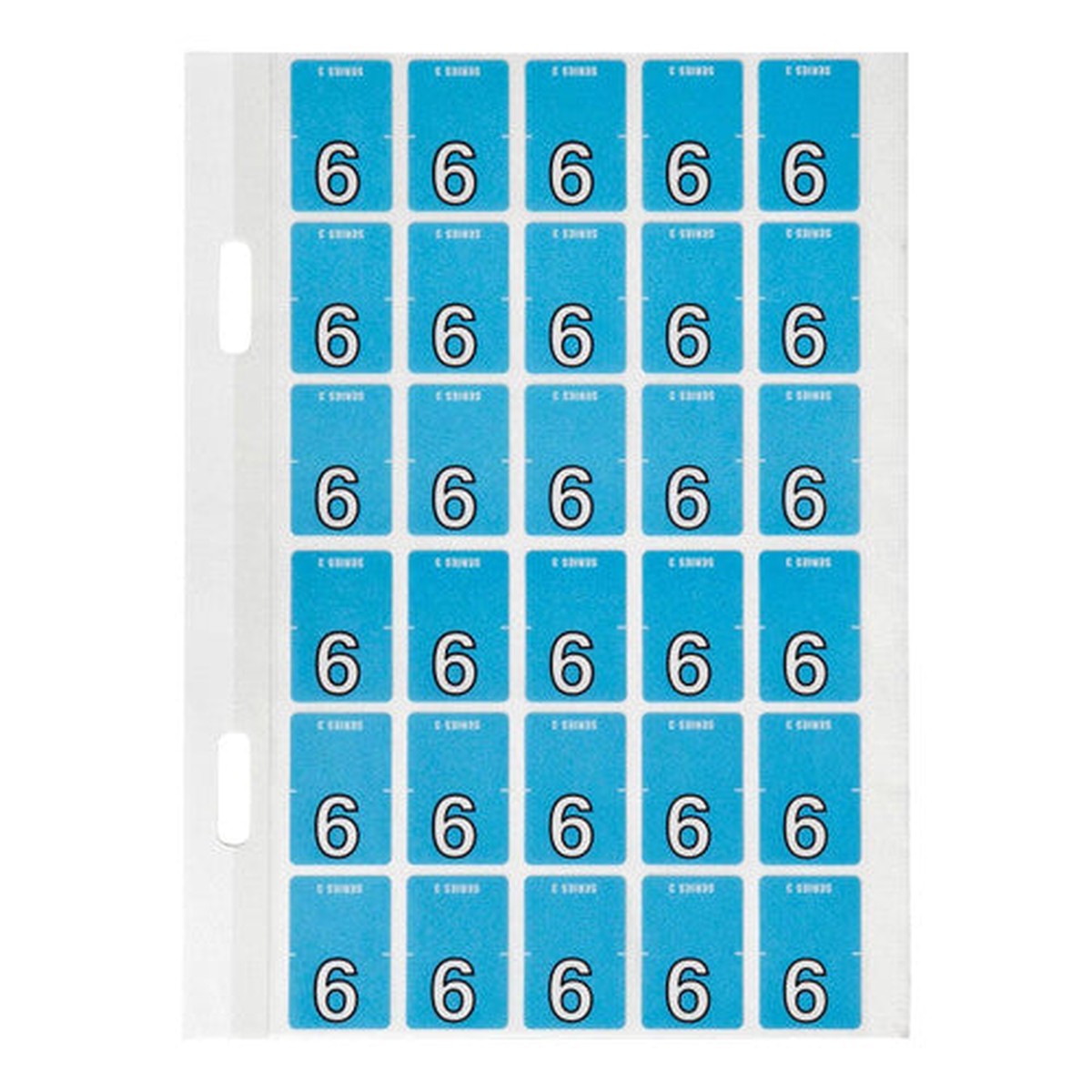 Avery Numeric 6 Top Tab Colour Coding Label 20 x 30mm Light Blue 150 Pack