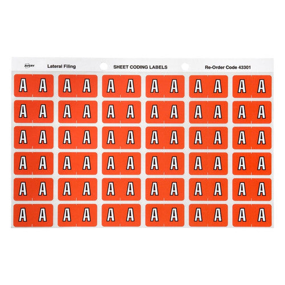 Avery Alphabetical A Side Tab Colour Coding Label 25 x 38mm Pink 180 Pack