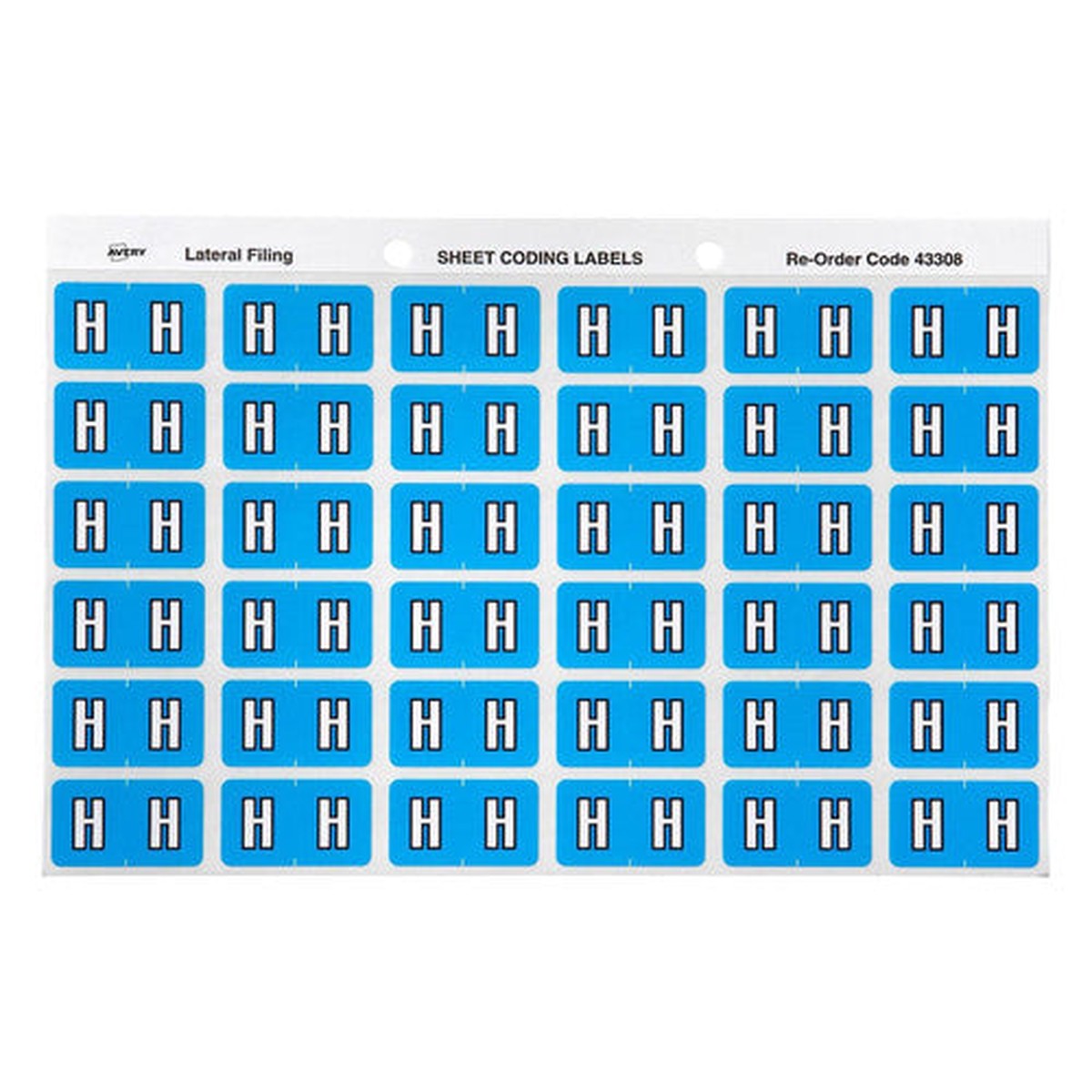 Avery Alphabetical H Side Tab Colour Coding Label 25 x 38mm Blue 180 Pack