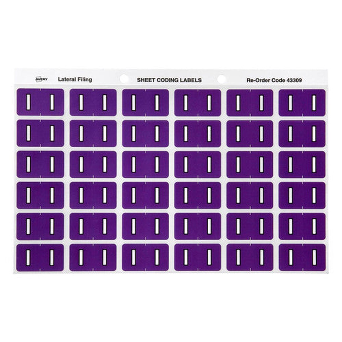 Avery Alphabetical I Side Tab Colour Coding Label 25 x 38mm Purple 180 Pack