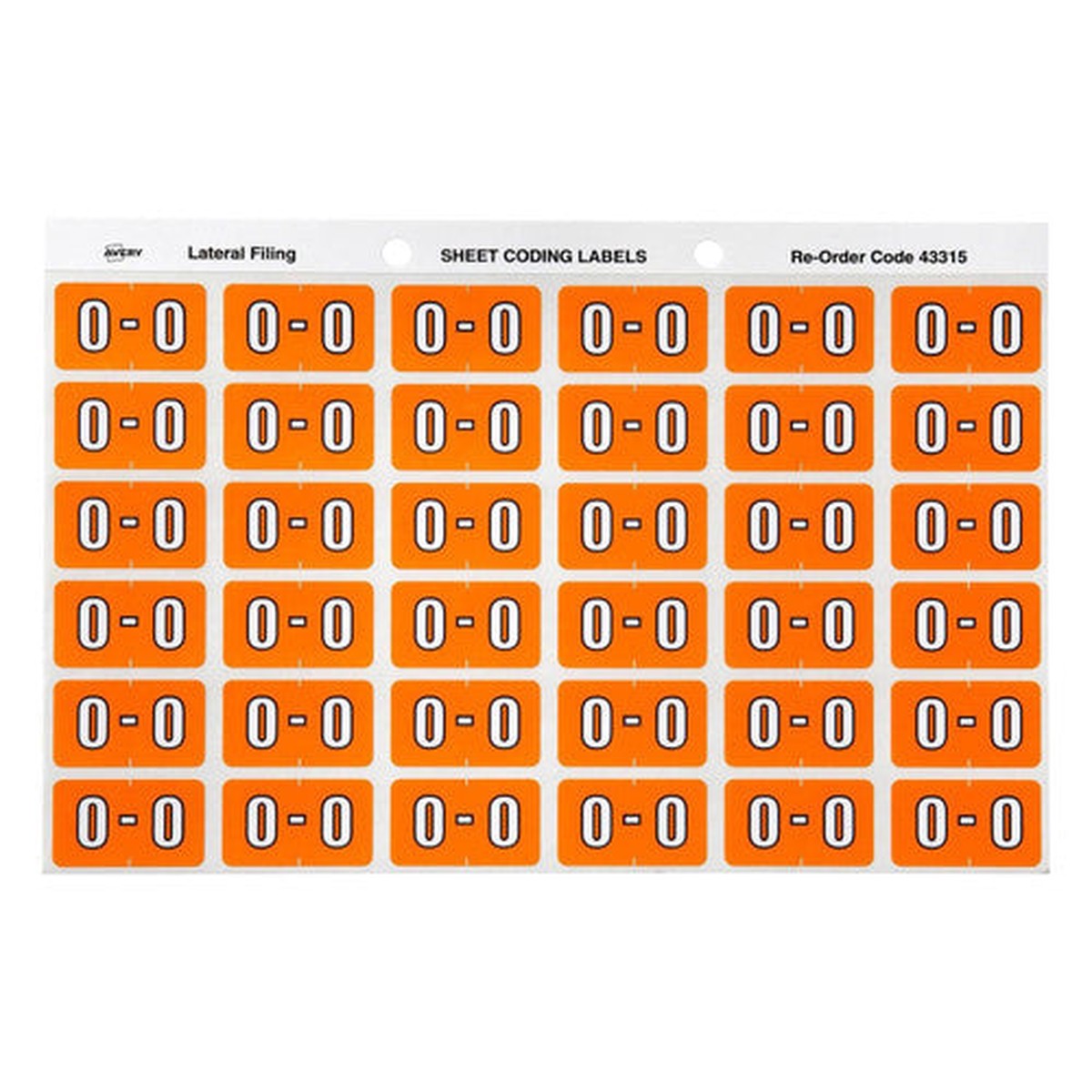 Avery Alphabetical O Side Tab Colour Coding Label 25 x 38mm Orange 180 Pack