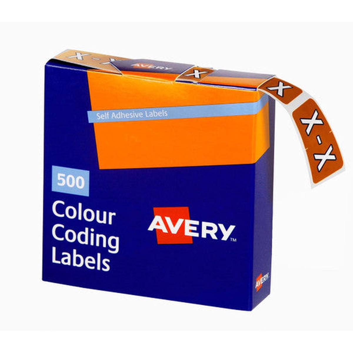 Avery Alphabetical X Side Tab Colour Coding Label 25 x 38mm Mustard 500 Roll