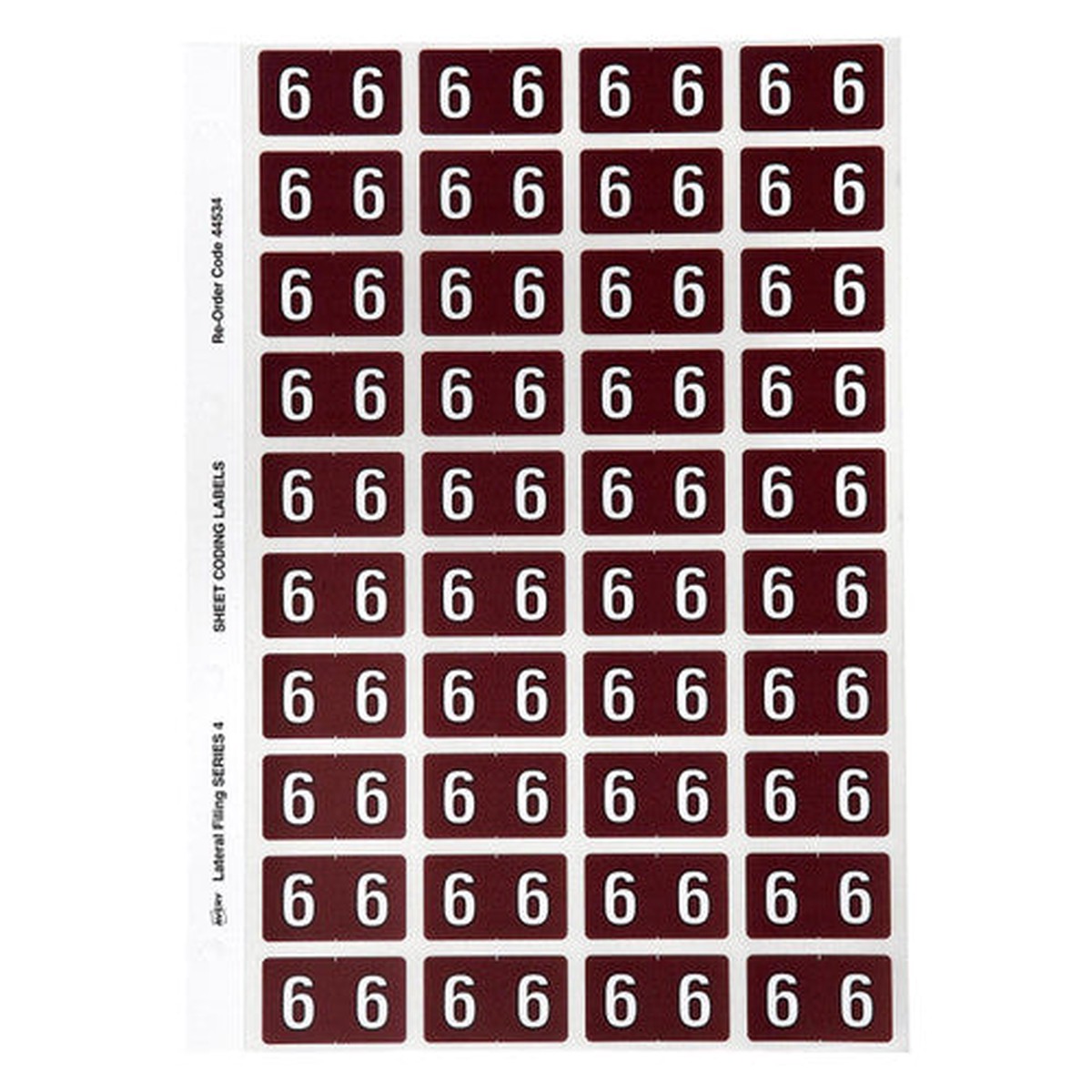Avery Numeric 6 Side Tab Colour Coding Label 25 x 42mm Brown 240 Pack