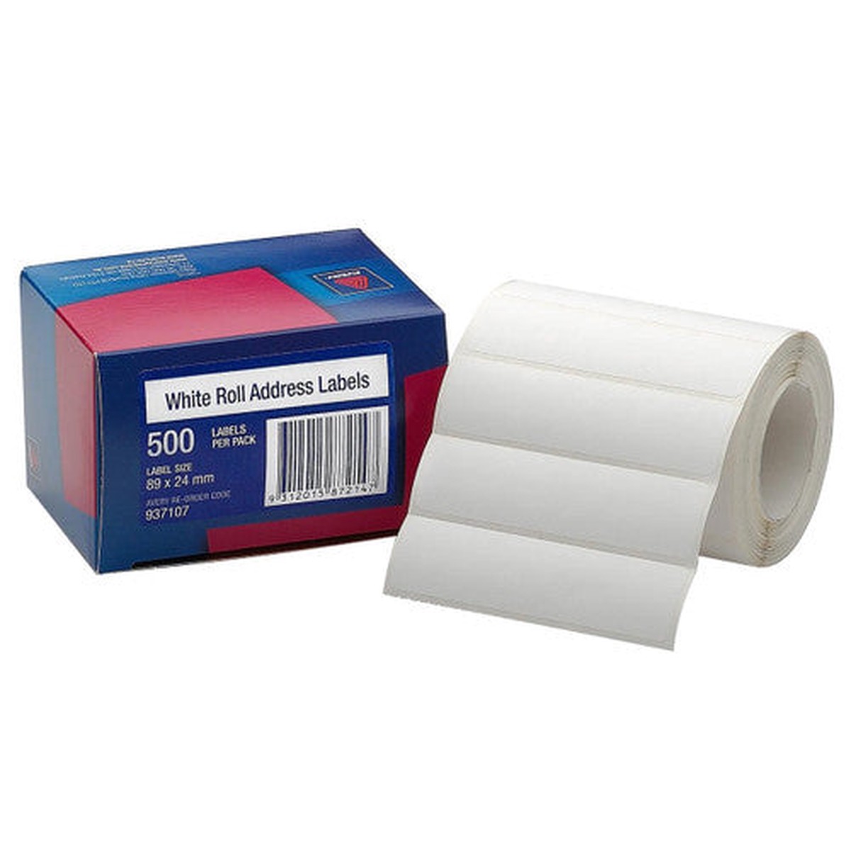 Avery White Roll Address Labels 89 x 24mm 500 Roll