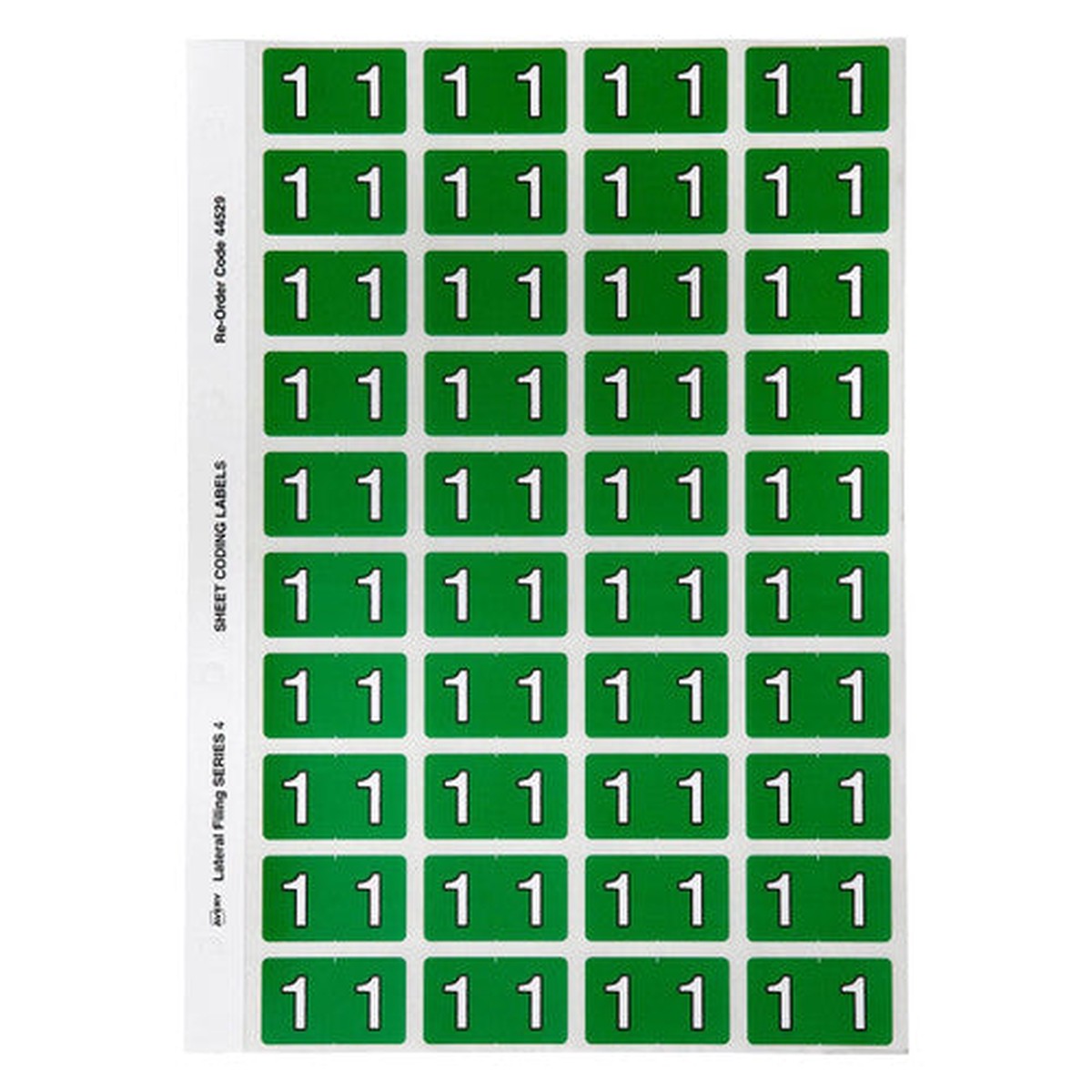 Avery Numeric 1 Side Tab Colour Coding Label 25 x 42mm Dark Green 240 Pack