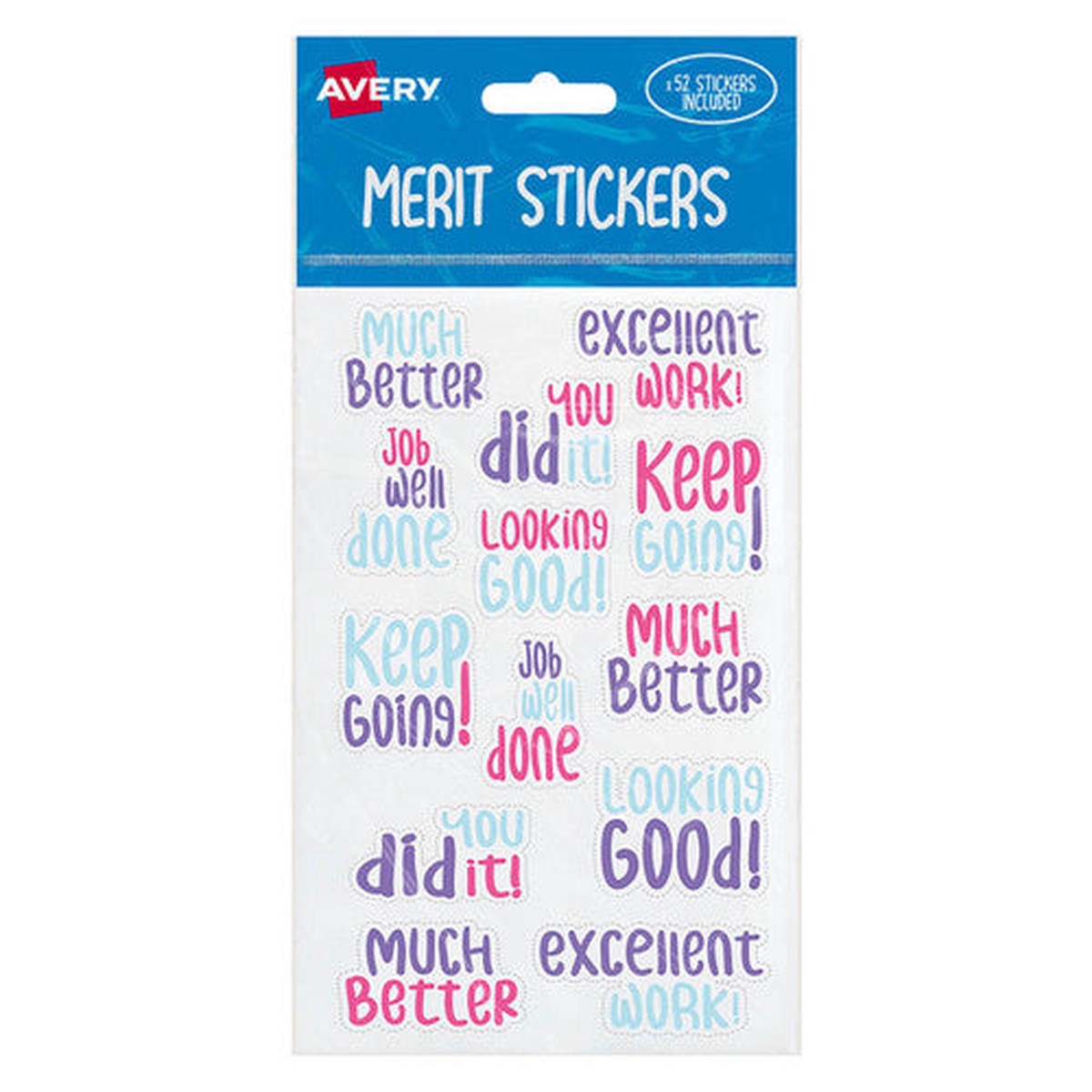 Avery Merit Stickers Assorted Shapes 52 Pack