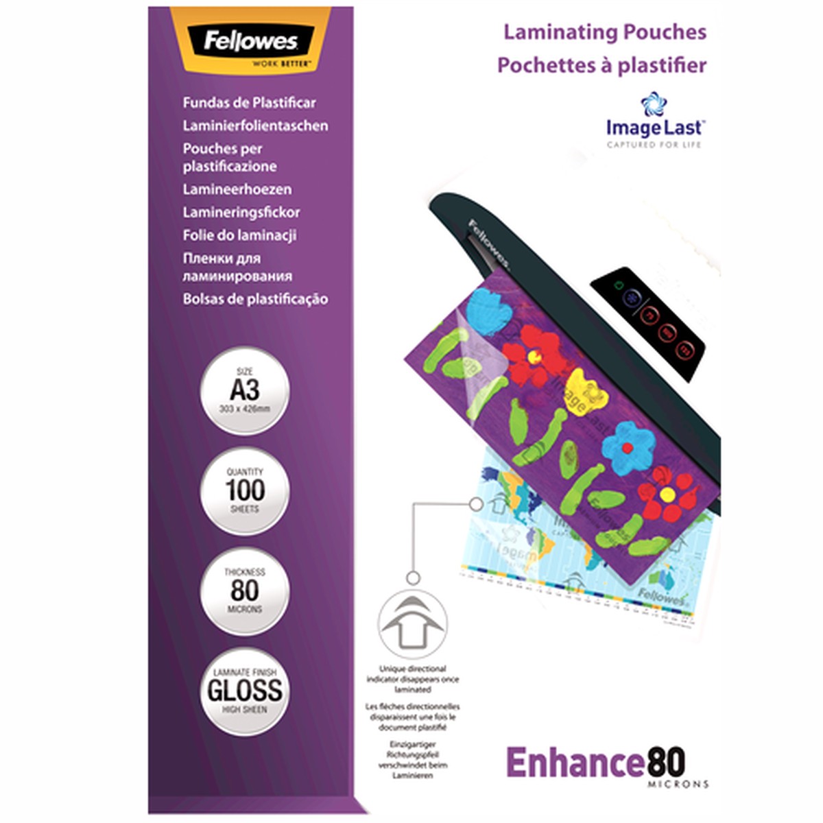 Fellowes ImageLast A3 80 Micron Laminating Pouch Pack 100