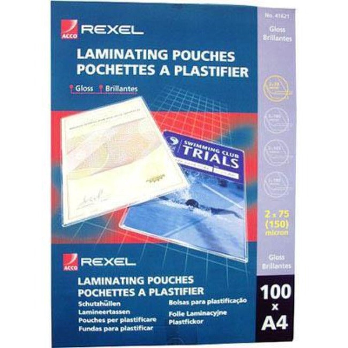 Rexel Laminating Pouch 100 Micron A4 Clear Pack 100