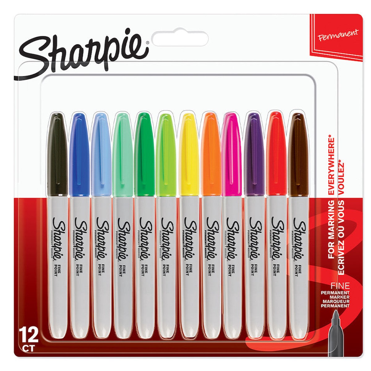 Sharpie Permanent Marker Fine Assorted Set of 12
