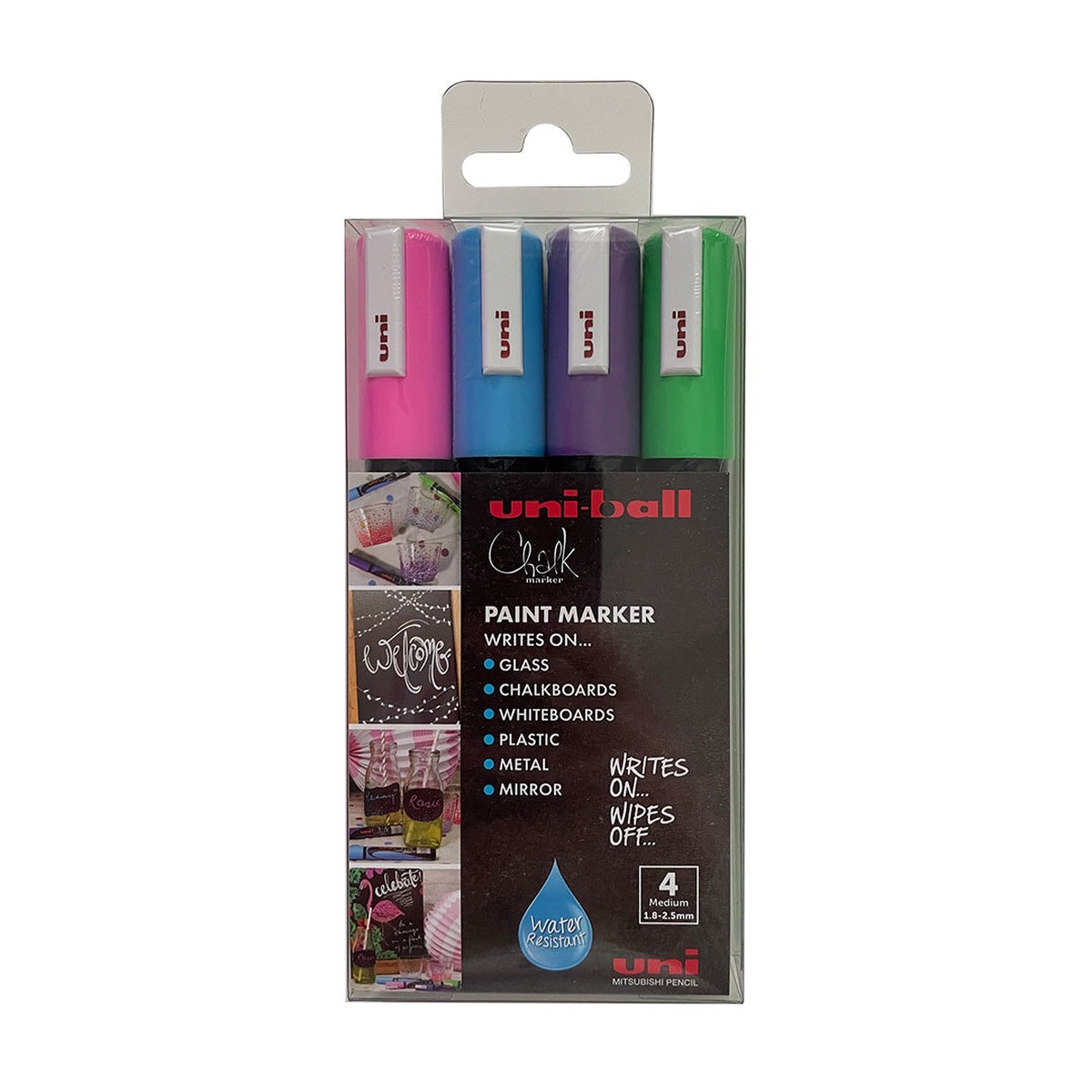 Uni Chalk Marker 4-Piece Party Set